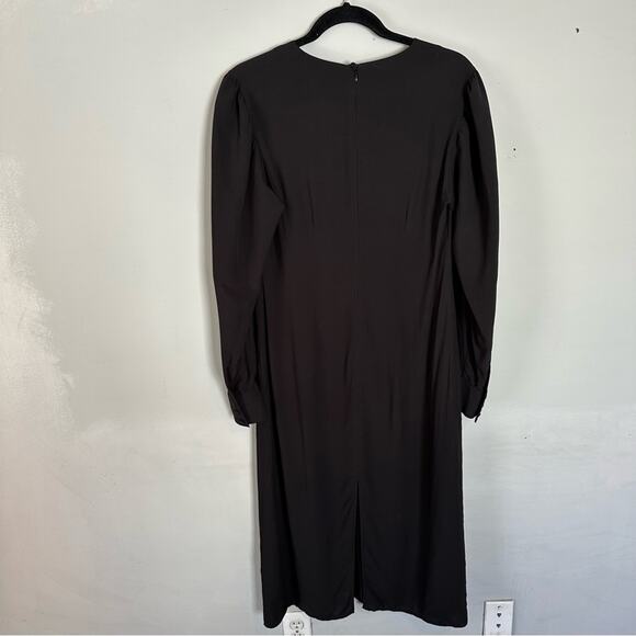 ALOHAS Exclesa - Black Midi Dress Large Long Sleeve - Picture 6 of 13